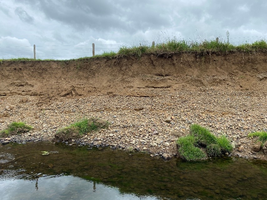 Eroded riverbanks on a property in the North Pine Catchment